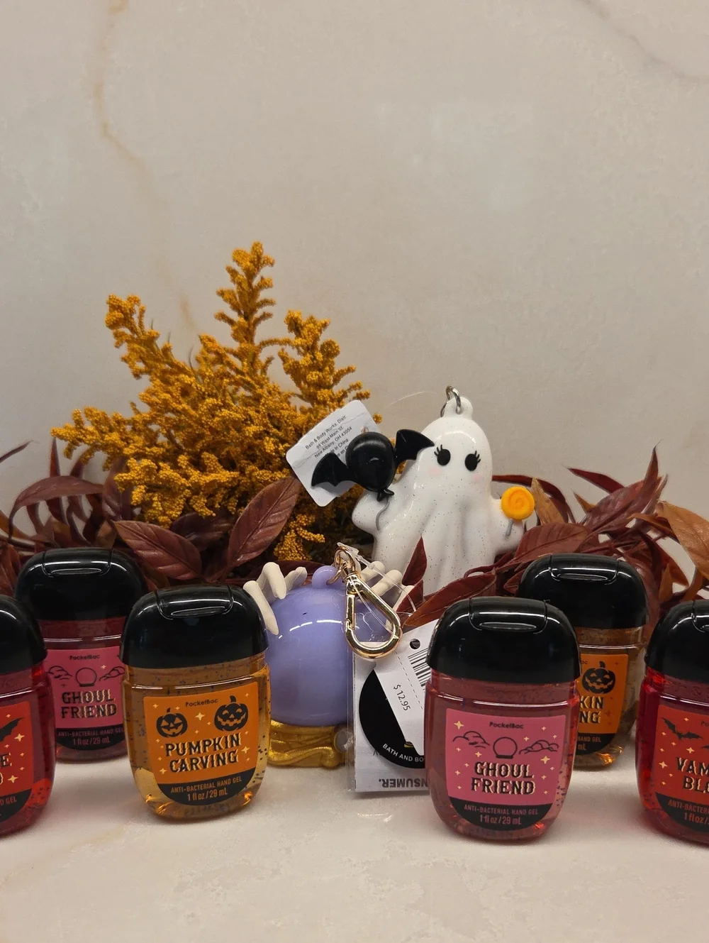 B&BW 2 Halloween Hand Sanitizer Holders with Set Of 6 Pocket Hand Sanitizers